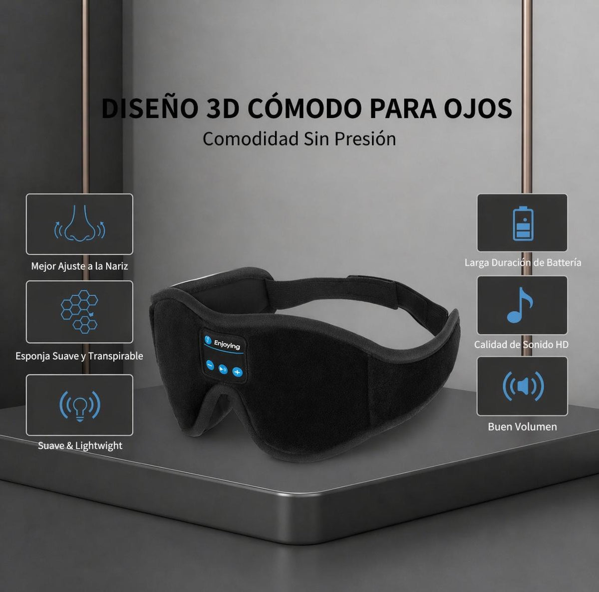 SleepWave™ – Antifaz Bluetooth para Dormir Mejor