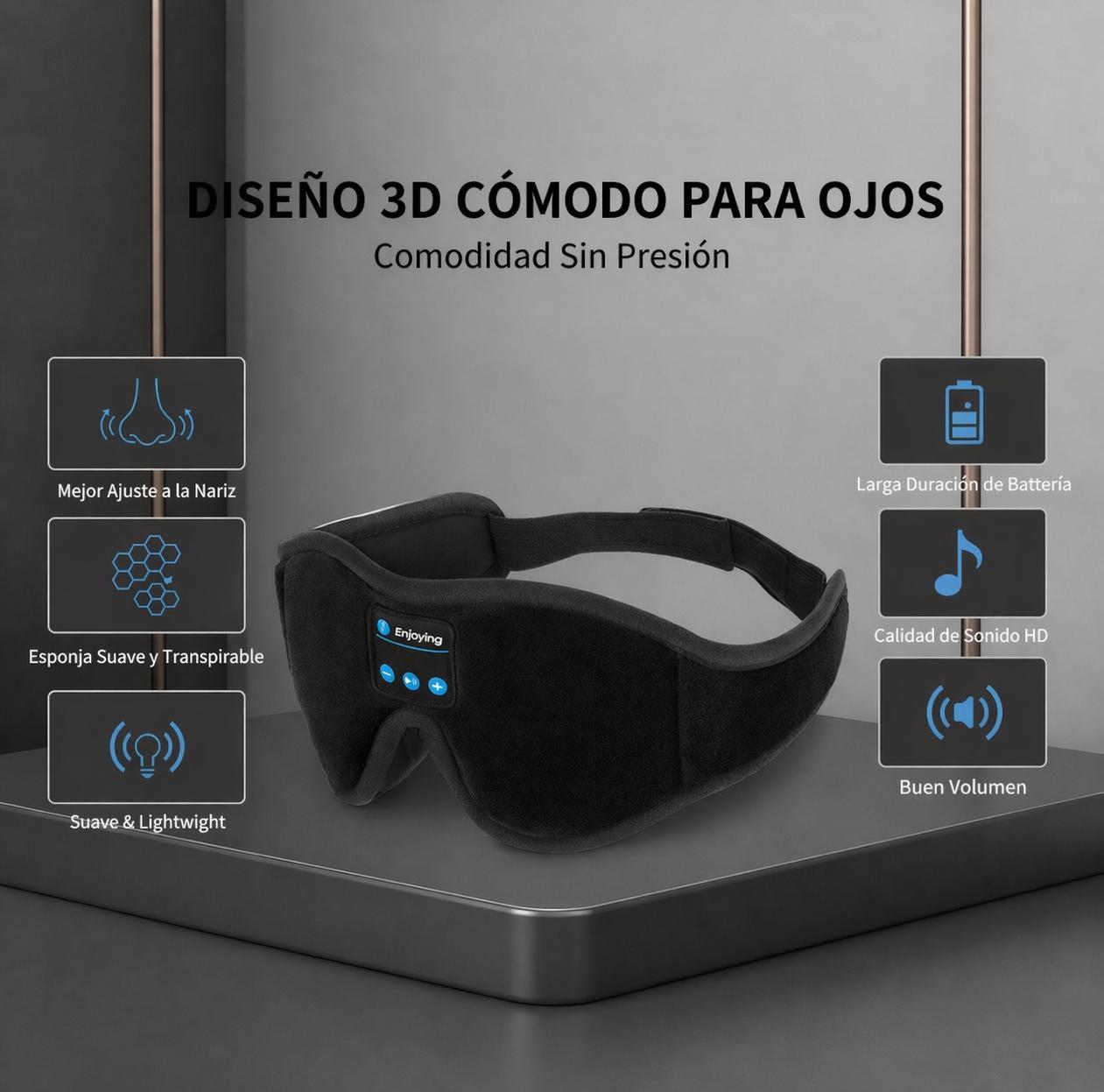 SleepWave™ – Antifaz Bluetooth para Dormir Mejor